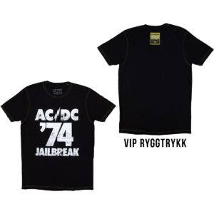 AC/DC 74 Jailbreak Aftershow VIP Ex EU Tour 2024 t-skjorte Rock Off ACDCTS128MB RiffRaff.no