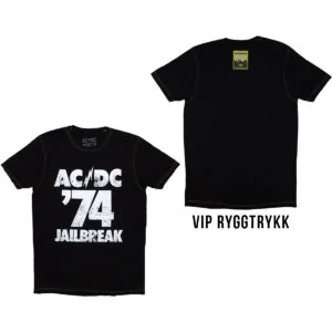 AC/DC 74 Jailbreak Aftershow VIP Ex EU Tour 2024 t-skjorte Rock Off ACDCTS128MB RiffRaff.no