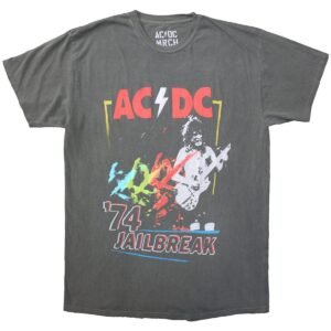 AC/DC Vintage '74 Jailbreak t-skjorte grå Rock Off ACDCTS161MG RiffRaff.no