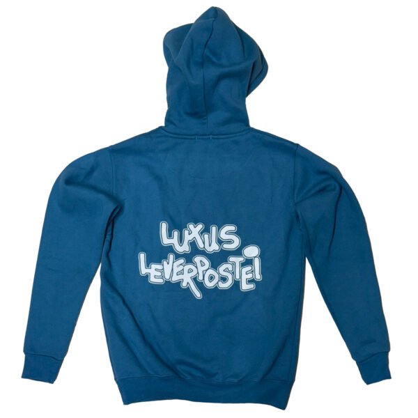 Luxus Leverpostei hettegenser merch blå Luxus Leverpostei hettegenser merch blå RiffRaff.no