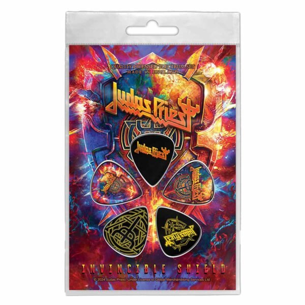 Judas Priest Invincible Shield plekter sett PP074 Rock Off RiffRaff.no