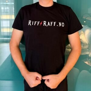 Riff Raff t-skjorte med klassisk lynlogo RiffRaffLynLogoBLK