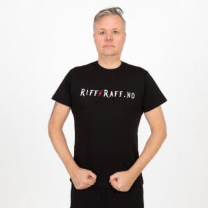 Riff Raff t-skjorte med klassisk lynlogo RiffRaffLynLogoBLK
