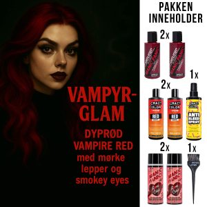 Vampyr Glam - Rød Halloween-pakke VampyrGlamProduktPakke